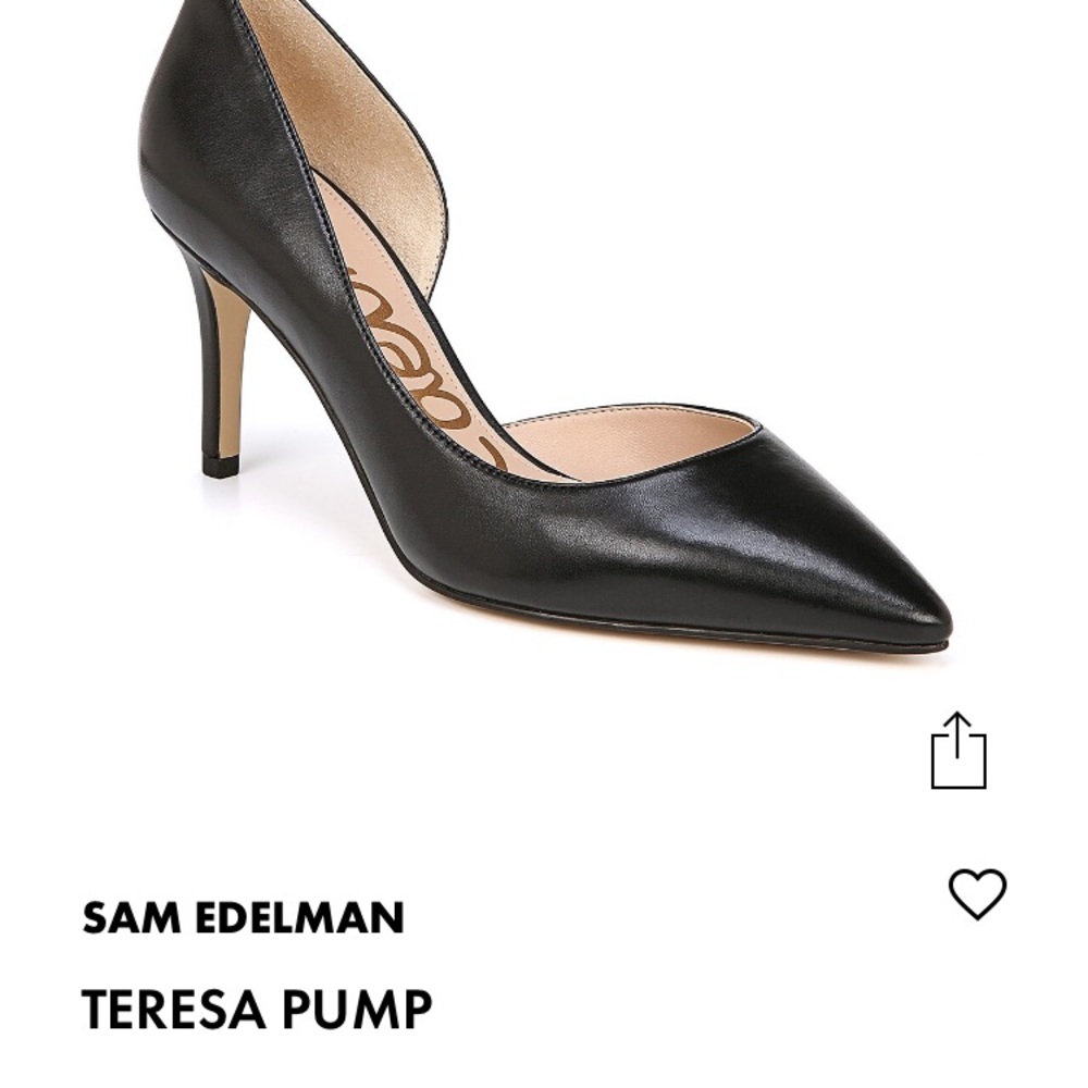 Sam Edelman Black Heels with Pointed Toe and D'Orsay Design
